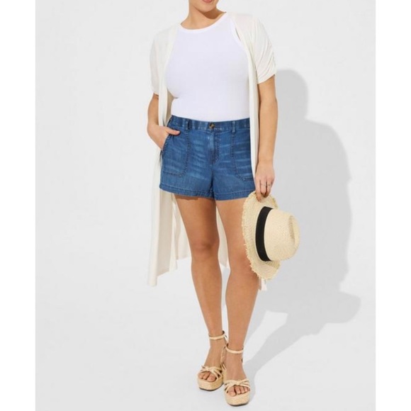 🆕 Duster Fit N Flare Short Sleeve Sweater 2 2X 18 20 NWT Torrid New! Cream - Picture 4 of 6